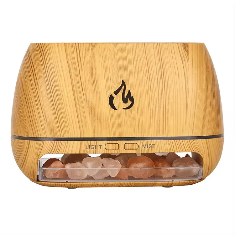 Himalayan Salt Stone Diffuser – 3D Flame LED Humidifier