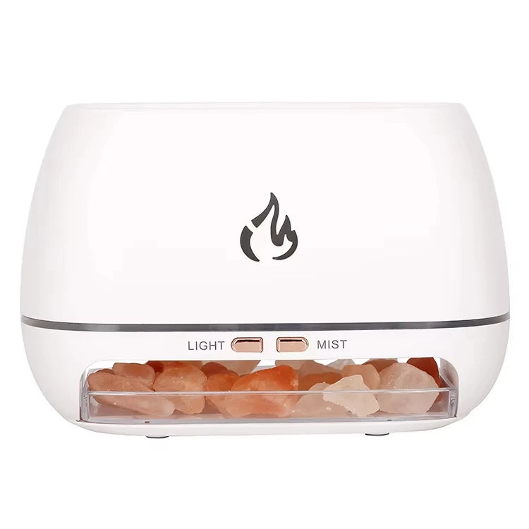 Himalayan Salt Stone Diffuser – 3D Flame LED Humidifier