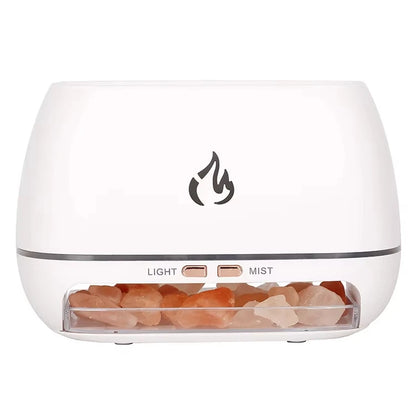 Himalayan Salt Stone Diffuser – 3D Flame LED Humidifier