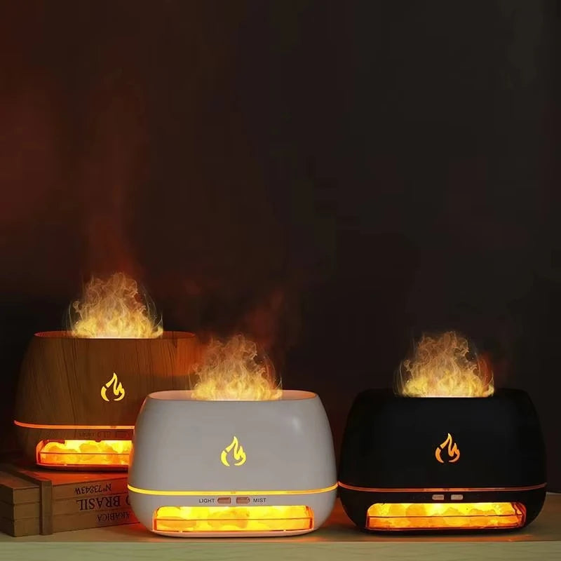 Himalayan Salt Stone Diffuser – 3D Flame LED Humidifier