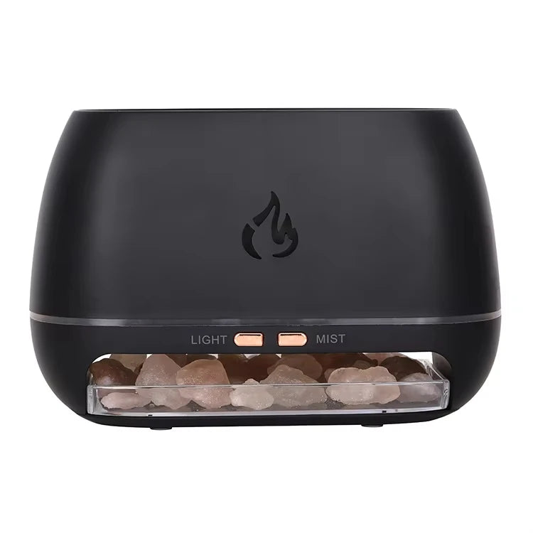 Himalayan Salt Stone Diffuser – 3D Flame LED Humidifier