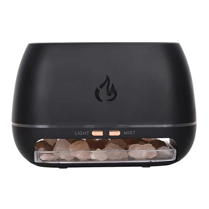 Himalayan Salt Stone Diffuser – 3D Flame LED Humidifier