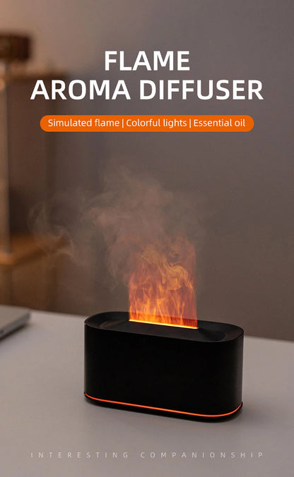 Flame Aroma Diffuser — Essential Oil Humidifier with LED Night Light