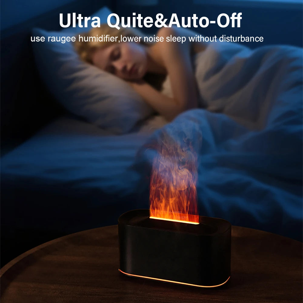 Flame Aroma Diffuser — Essential Oil Humidifier with LED Night Light